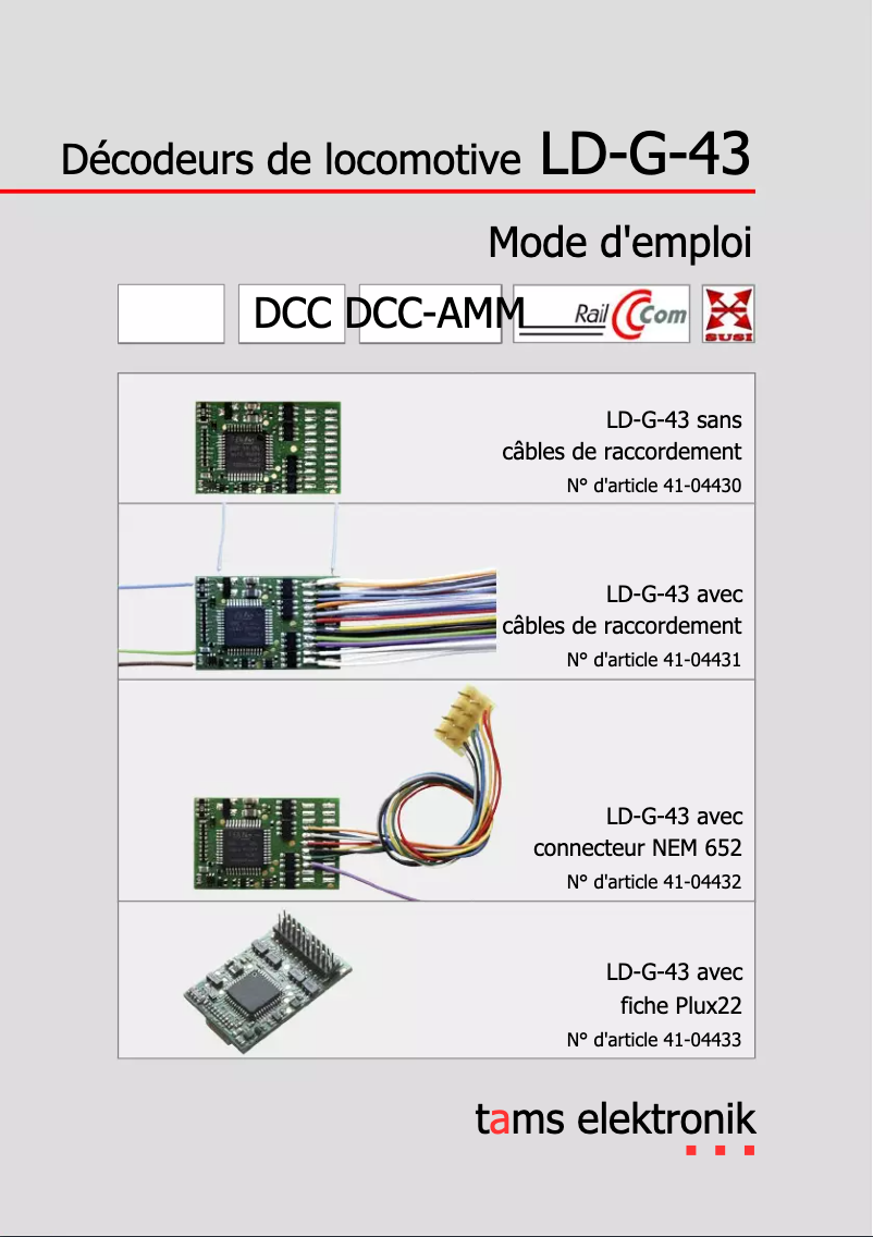 Page 1 de la notice Manuel utilisateur Tams Elektronik LD-G-43
