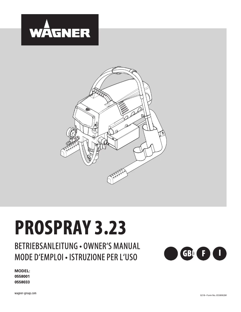 Image de la première page du manuel de l'appareil ProSpray 3.23