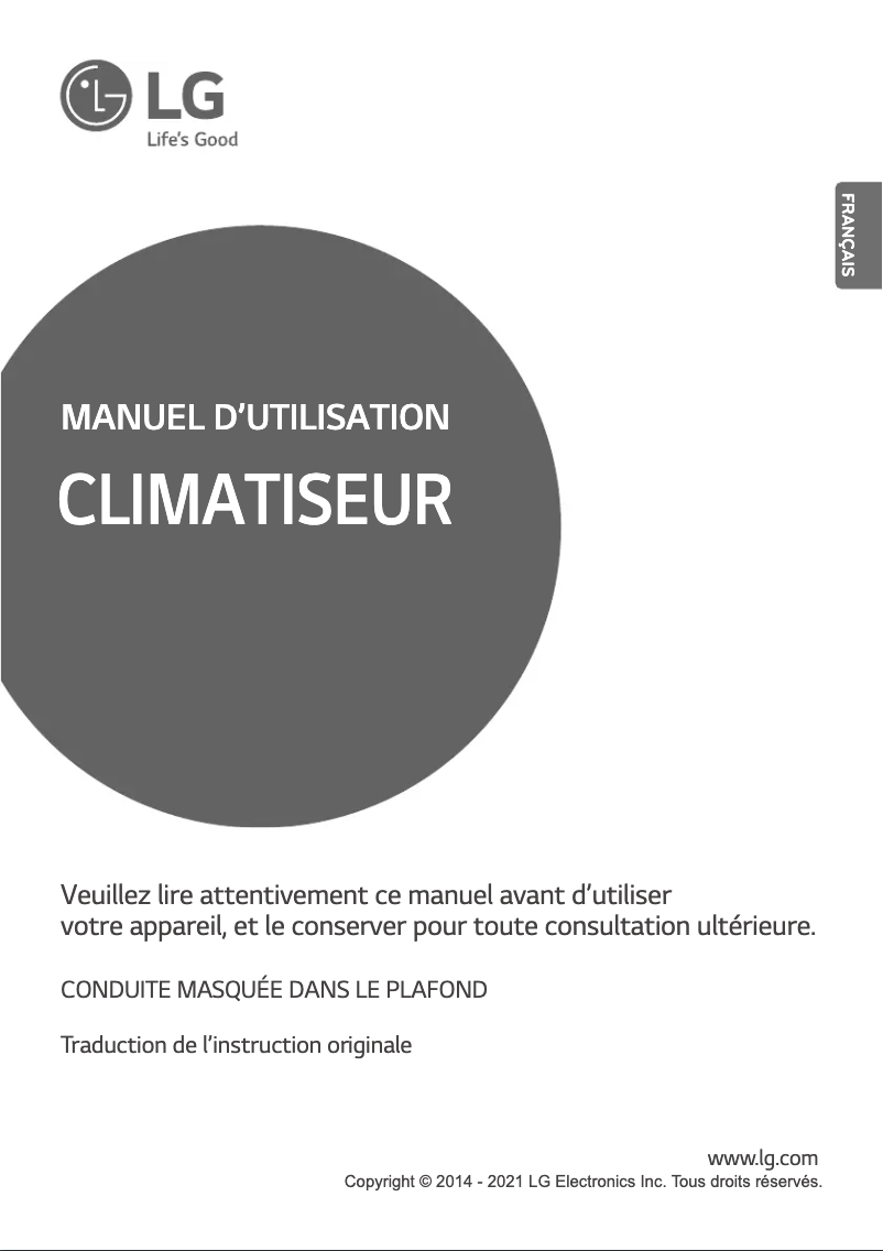 Image de la première page du manuel de l'appareil AMNW18GL2A2