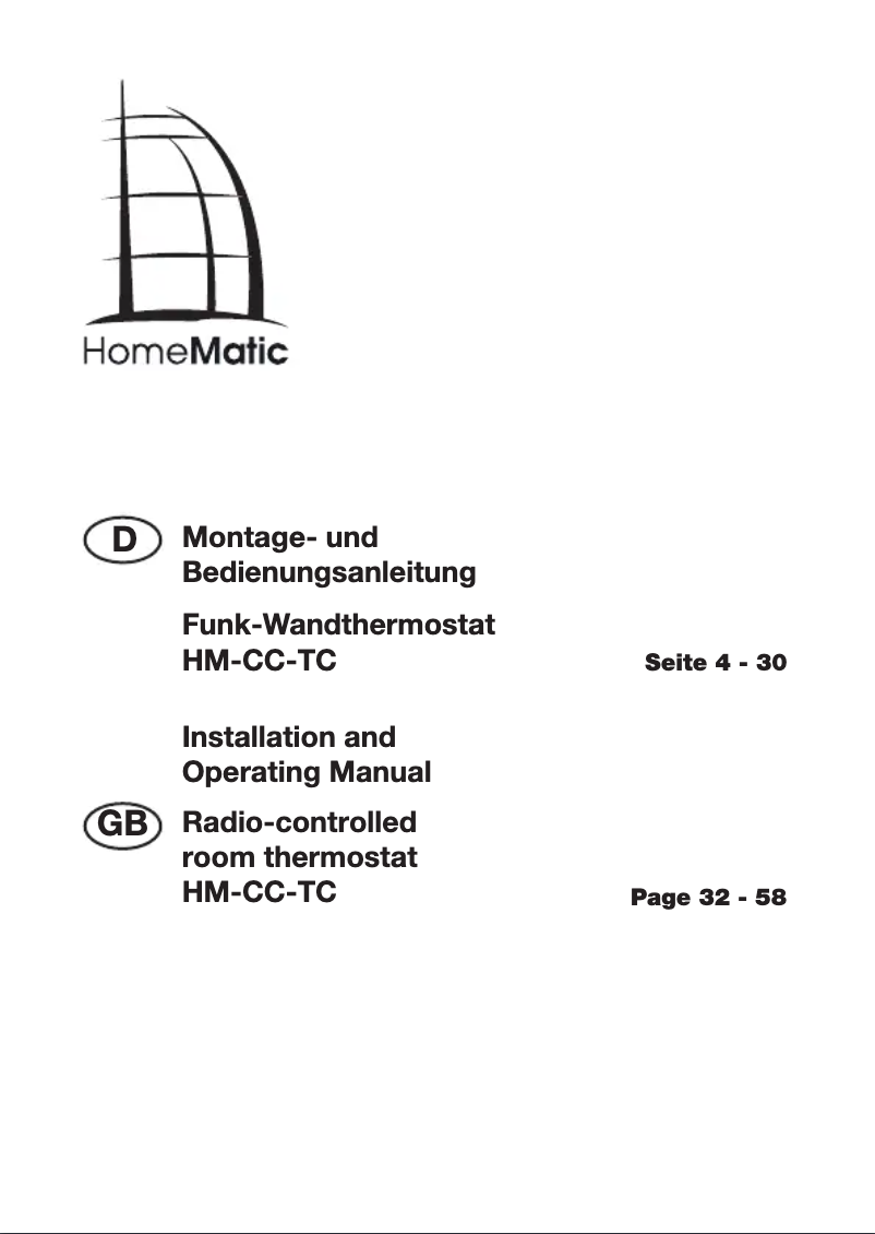 Image de la première page du manuel de l'appareil HM-CC-TC