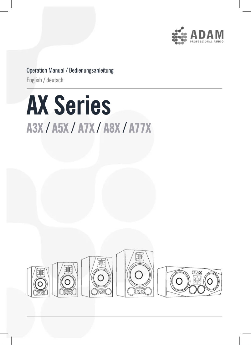 Page n°1 - Manuel utilisateur Adam AX Series A8X