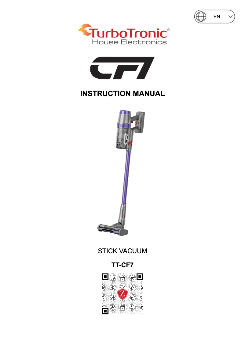 Page 1 de la notice Manuel utilisateur TurboTronic TT-CF7