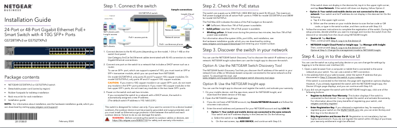 Page n°1 - Guide d'installation Netgear GS728TXPv3