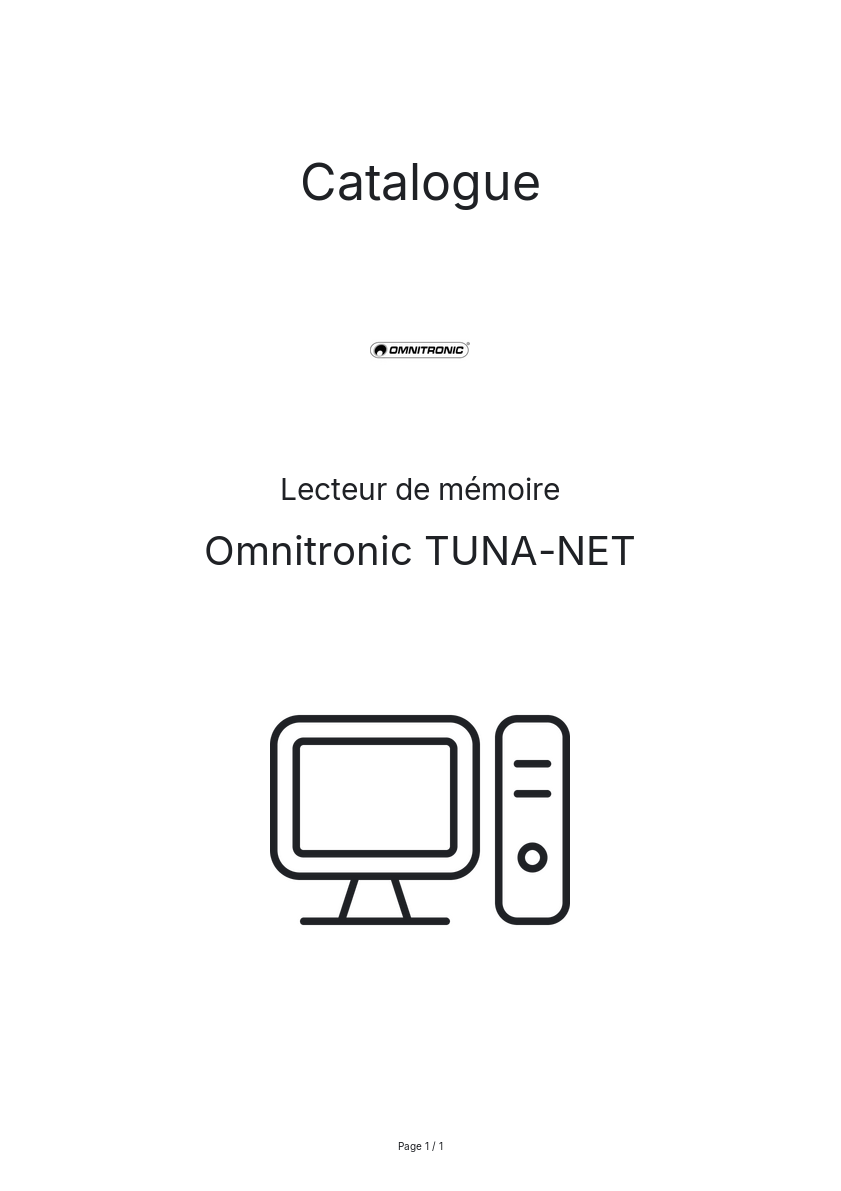 Image de la première page du manuel de l'appareil TUNA-NET