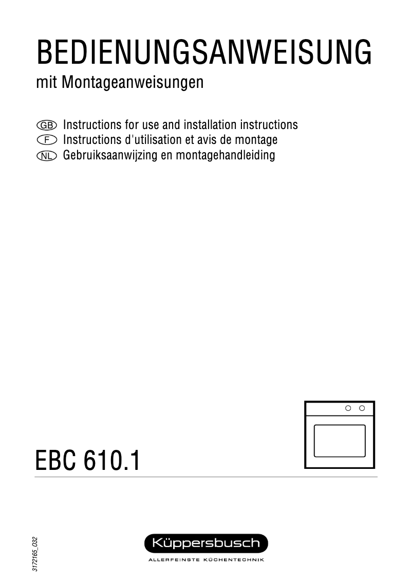 Page n°1 - Manuel utilisateur Küppersbusch EBC610.1