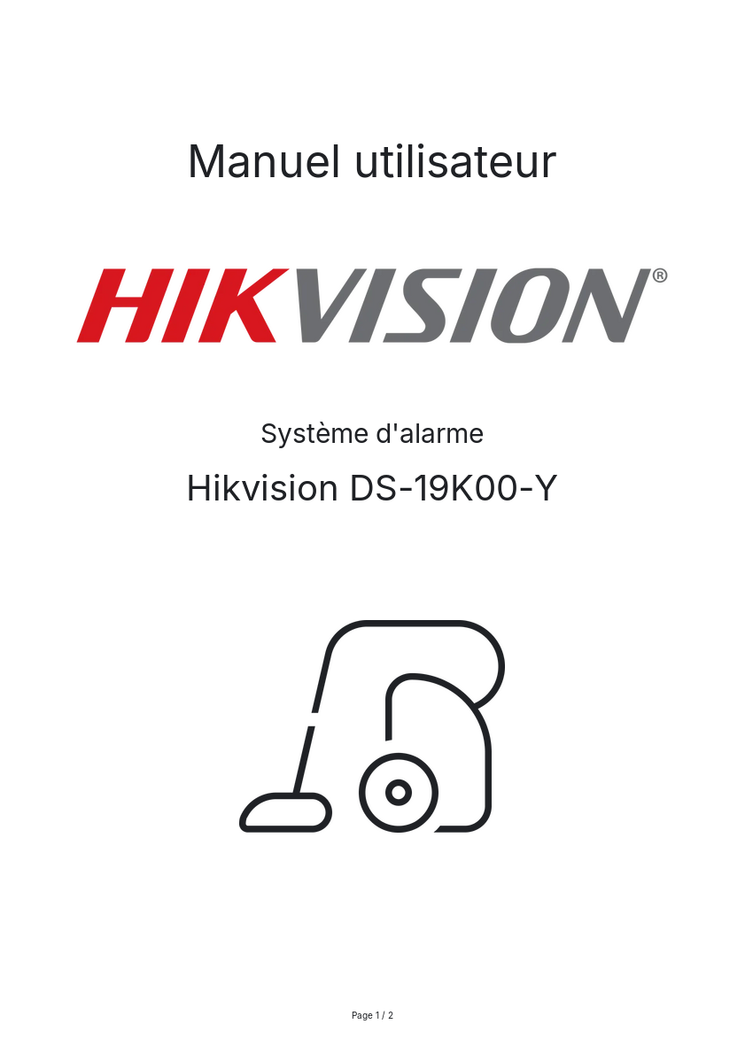Image de la première page du manuel de l'appareil DS-19K00-Y