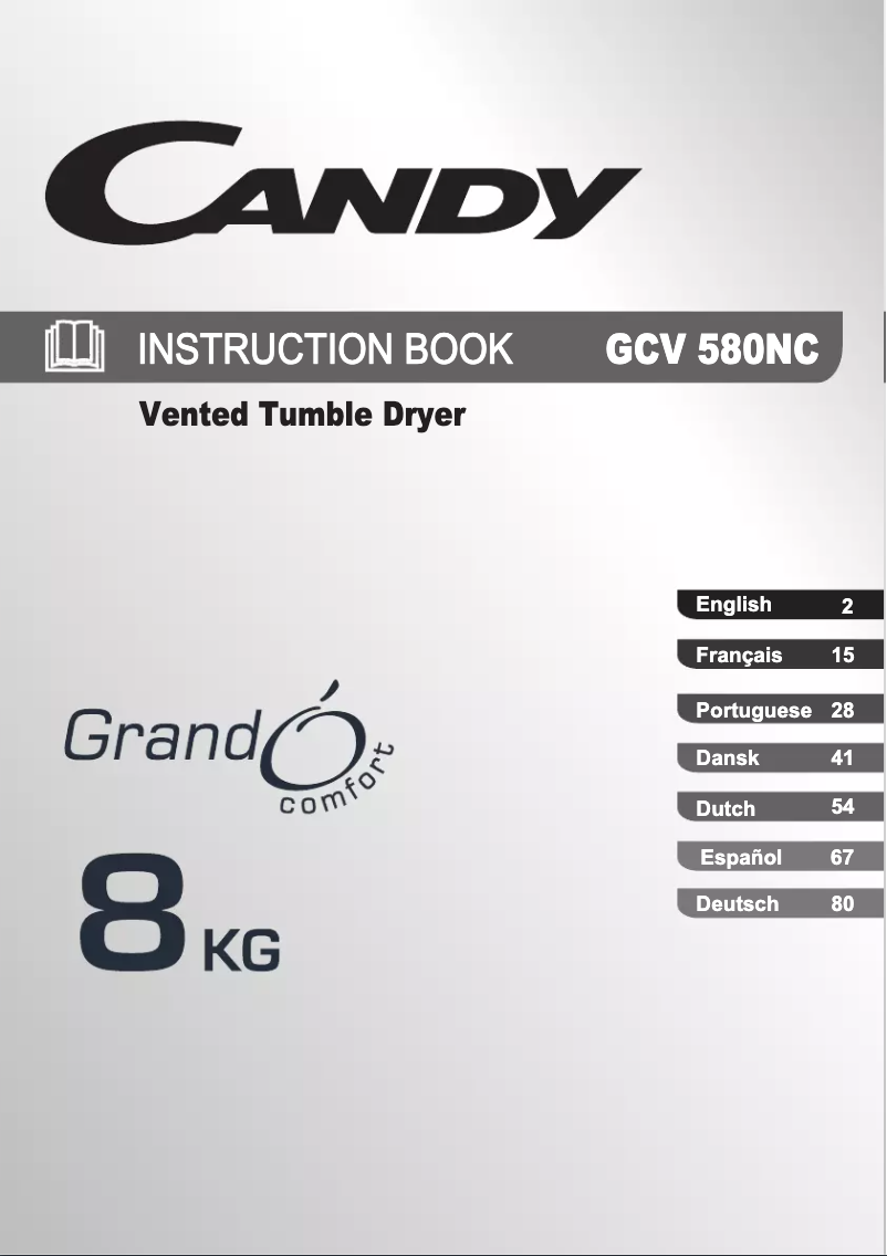 Page 1 de la notice Manuel utilisateur Candy GCV 580NC