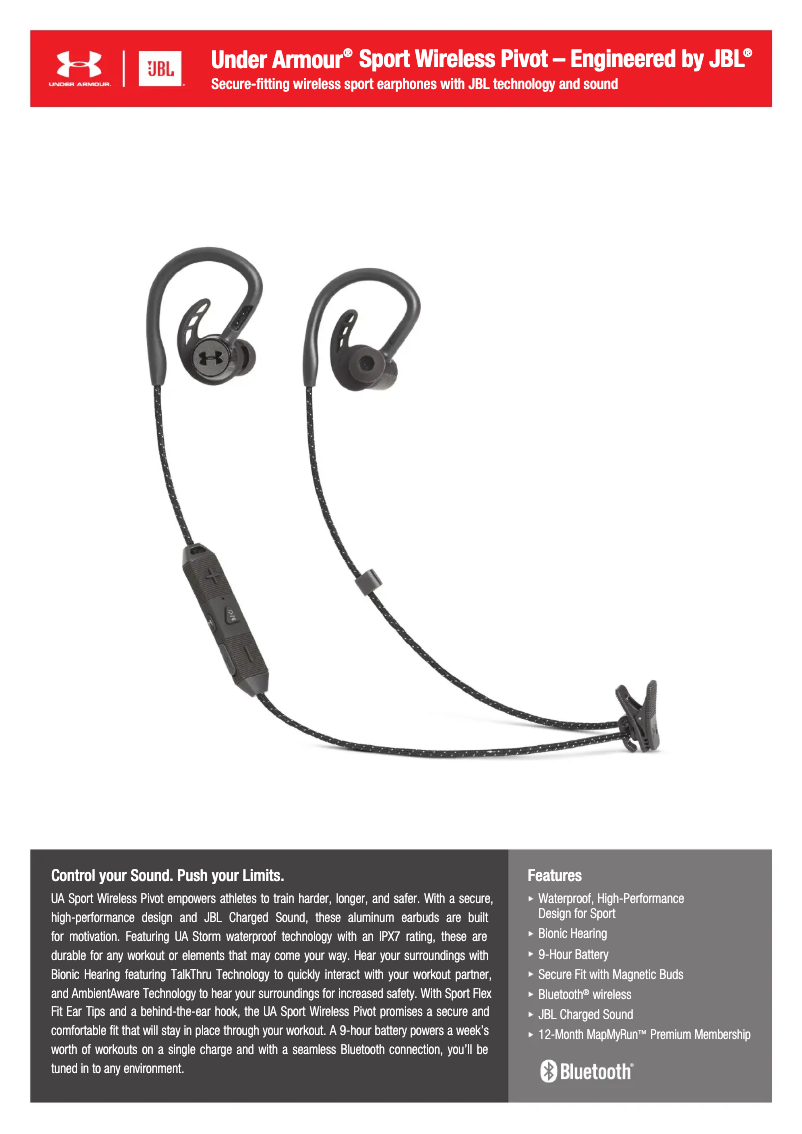 Page n°1 - Fiche technique JBL Under Armour Sport Wireless Pivot