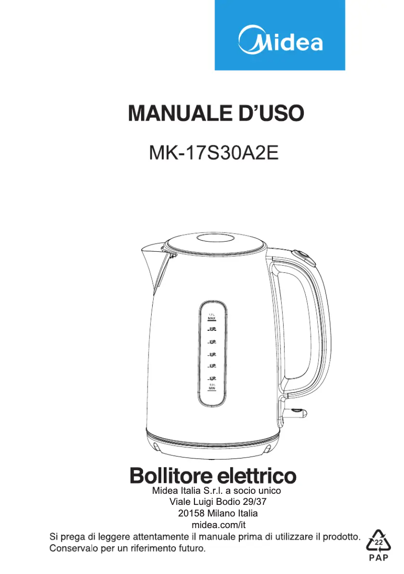 Página 1 del manual Manual de usuario Midea MK-17S30A2E
