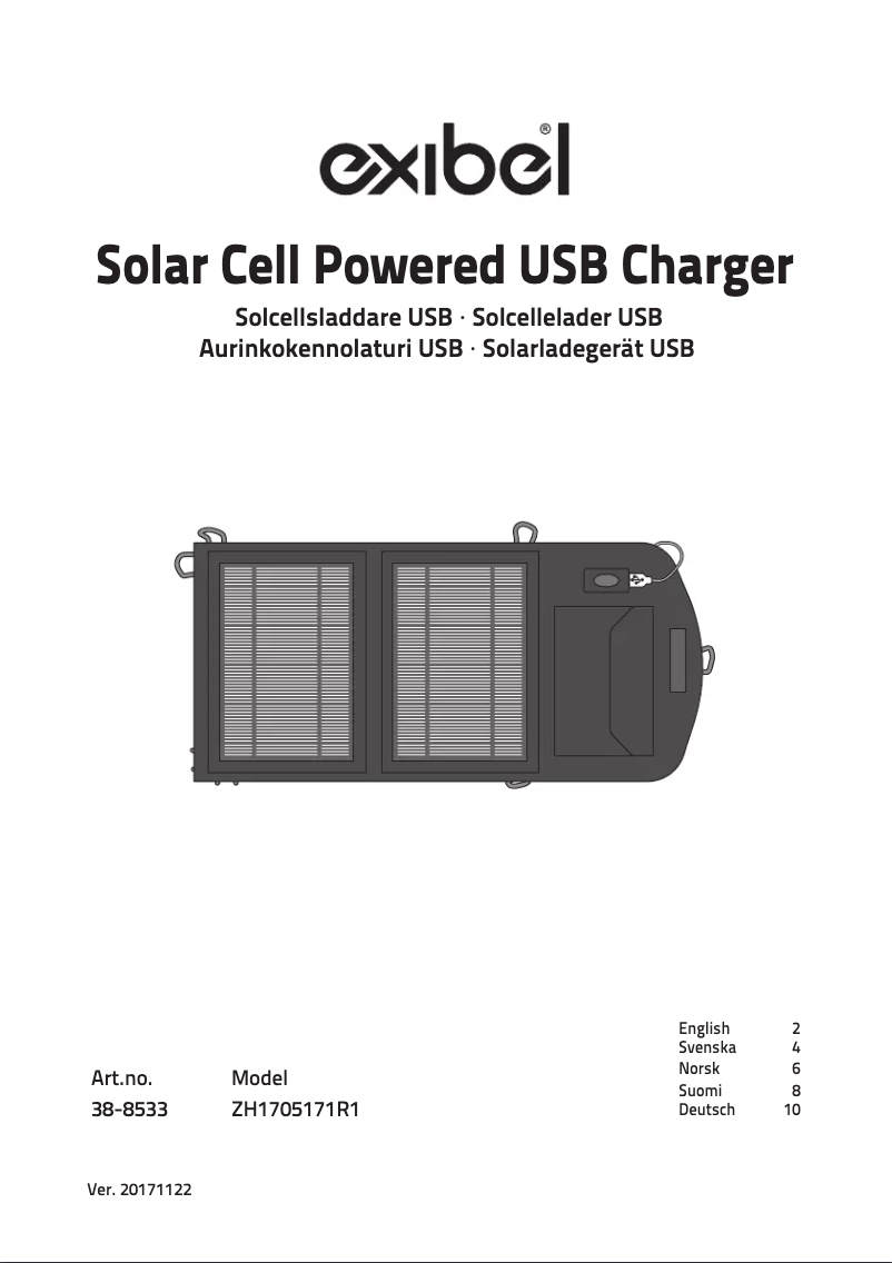 Page 1 de la notice Manuel utilisateur Exibel ZH1705171R1
