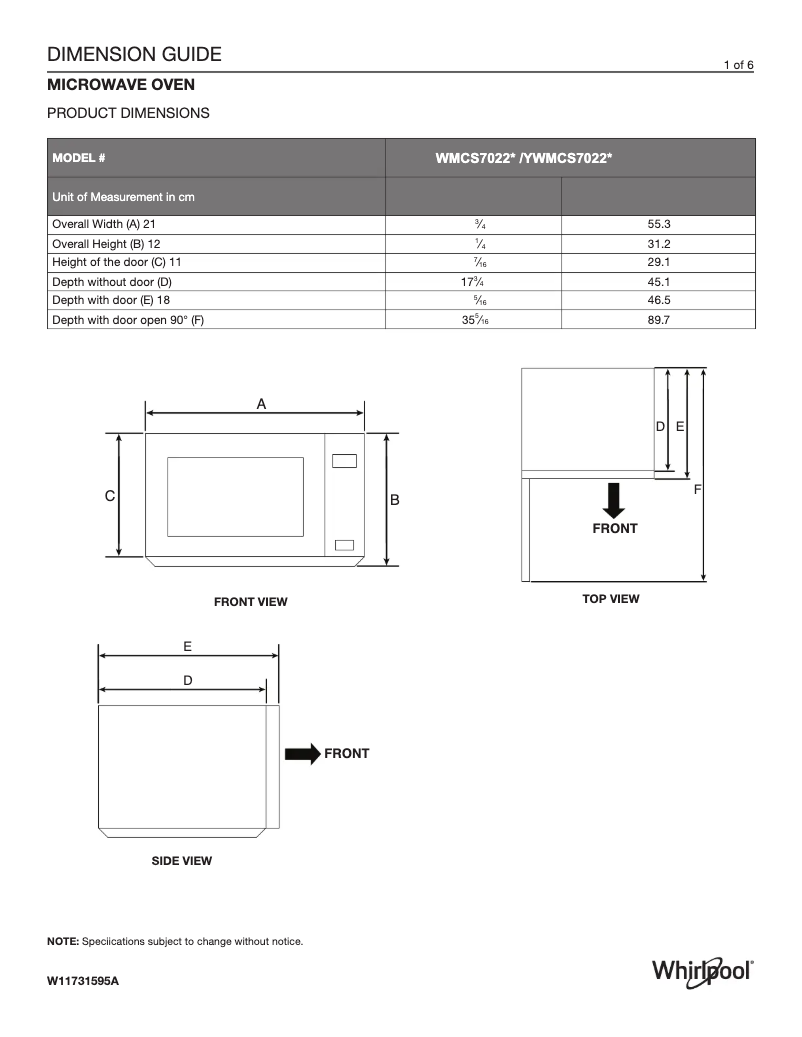 Página 1 del manual Manual de usuario Whirlpool WMCS7022RZ