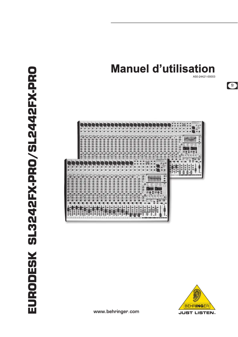 Page n°1 - Manuel utilisateur Behringer Eurodesk SL2442FX-PRO