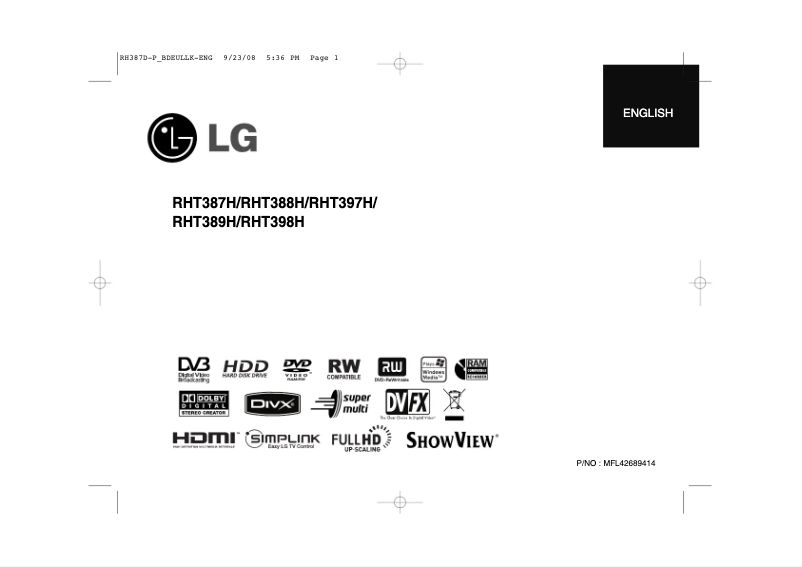 Page n°1 - Manuel utilisateur LG RH389C