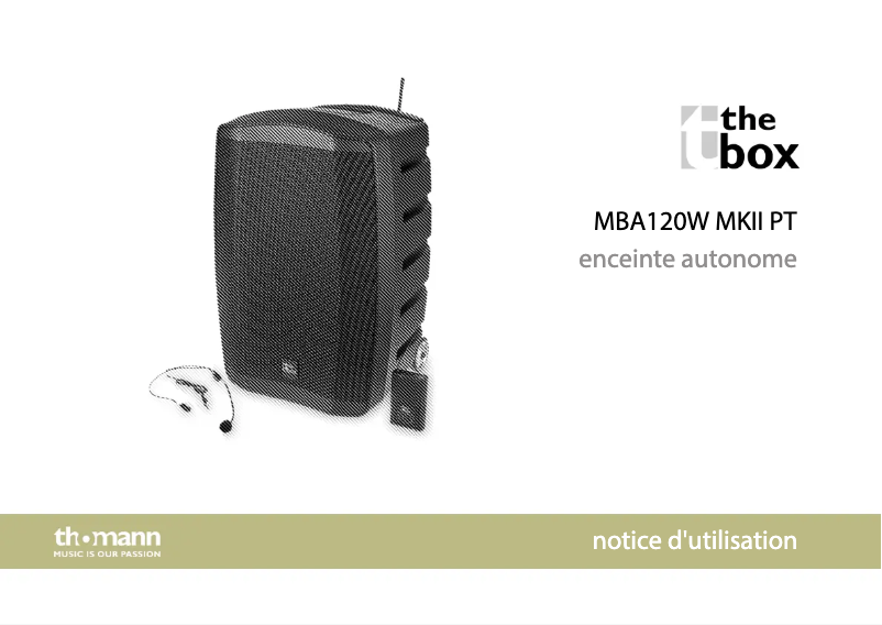 Image de la première page du manuel de l'appareil MBA120W MKII PT