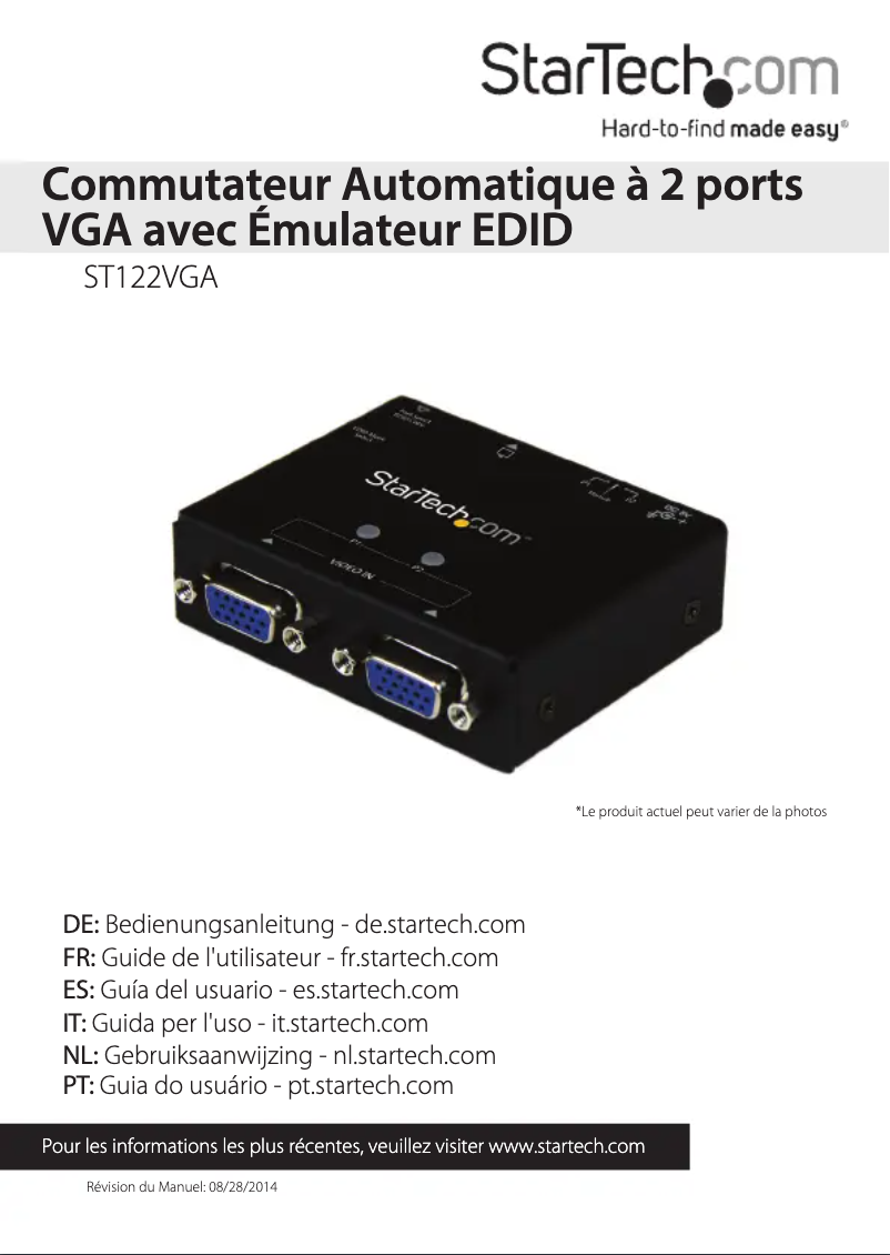 Page n°1 - Manuel utilisateur StarTech.com ST122VGA