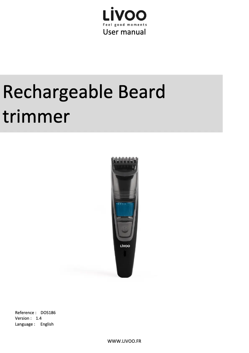 Image de la première page du manuel de l'appareil DOS186