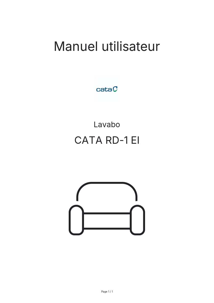 Image de la première page du manuel de l'appareil RD-1 EI