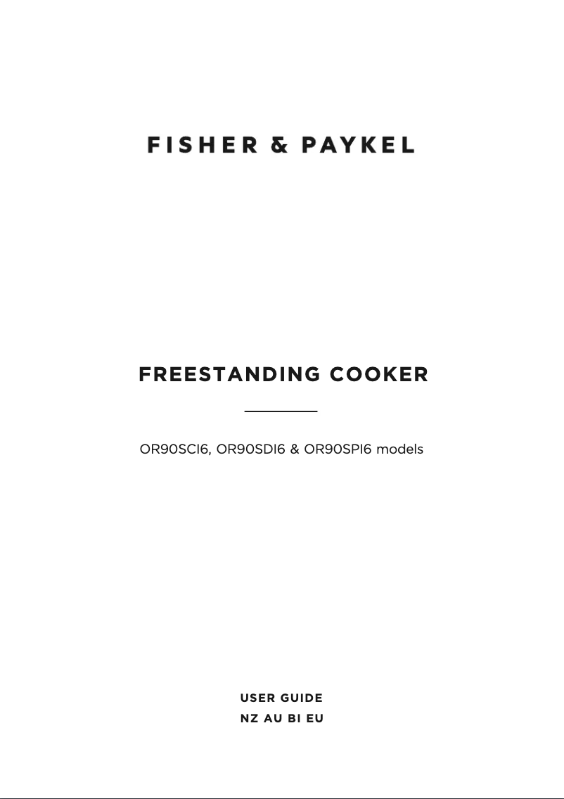 Page n°1 - Manuel utilisateur Fisher & Paykel OR90SCI6B1