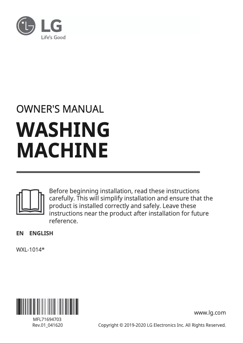 Image de la première page du manuel de l'appareil WXL-1014E