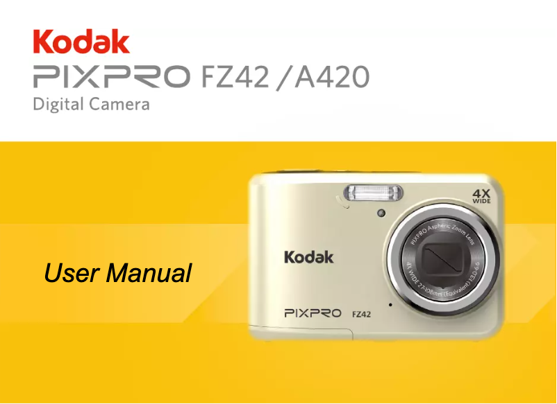 Page 1 de la notice Manuel utilisateur Kodak FZ42-BK