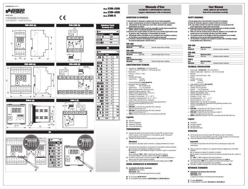 Page n°1 - Manuel utilisateur Vemer EVM-R