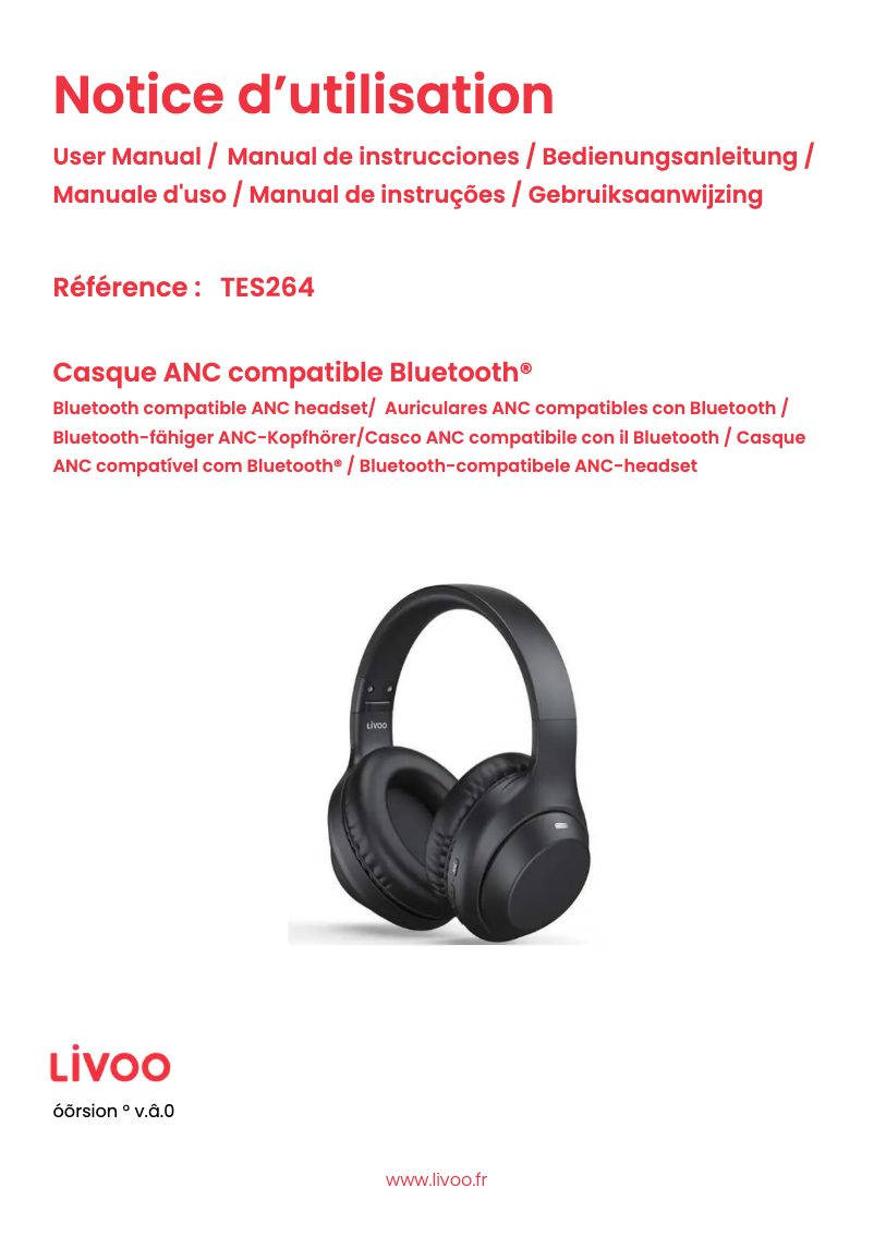 Page 1 de la notice Manuel utilisateur Livoo TES264