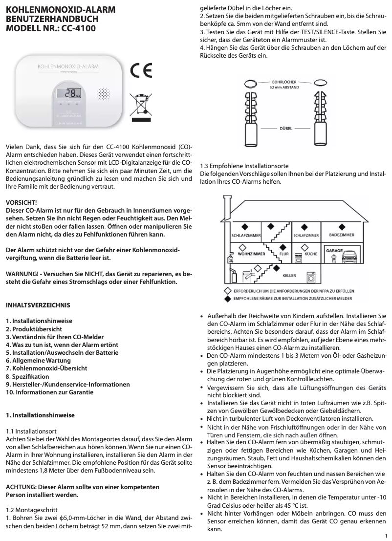 Page 1 de la notice Manuel utilisateur Cordes CC-4100