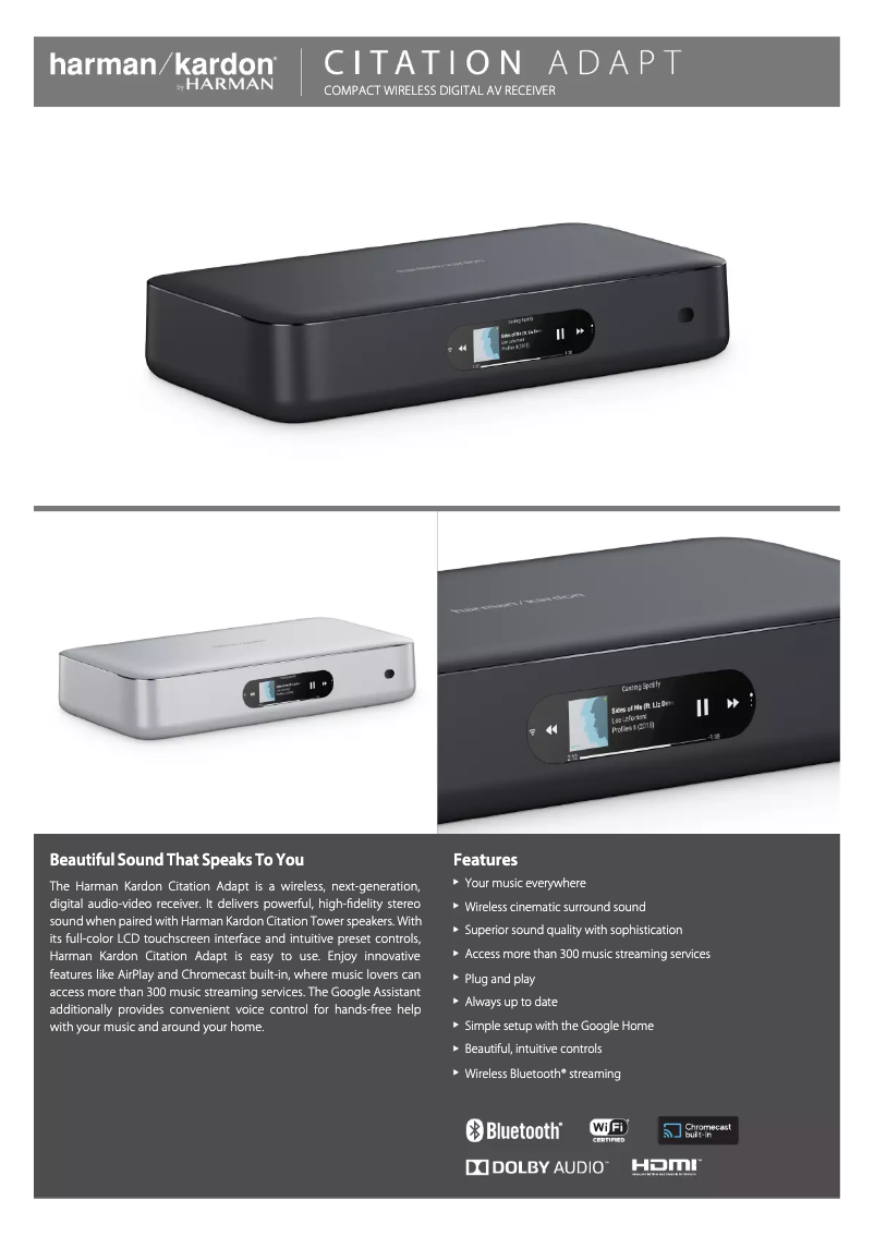 Page n°1 - Fiche technique Harman Kardon Citation Adapt