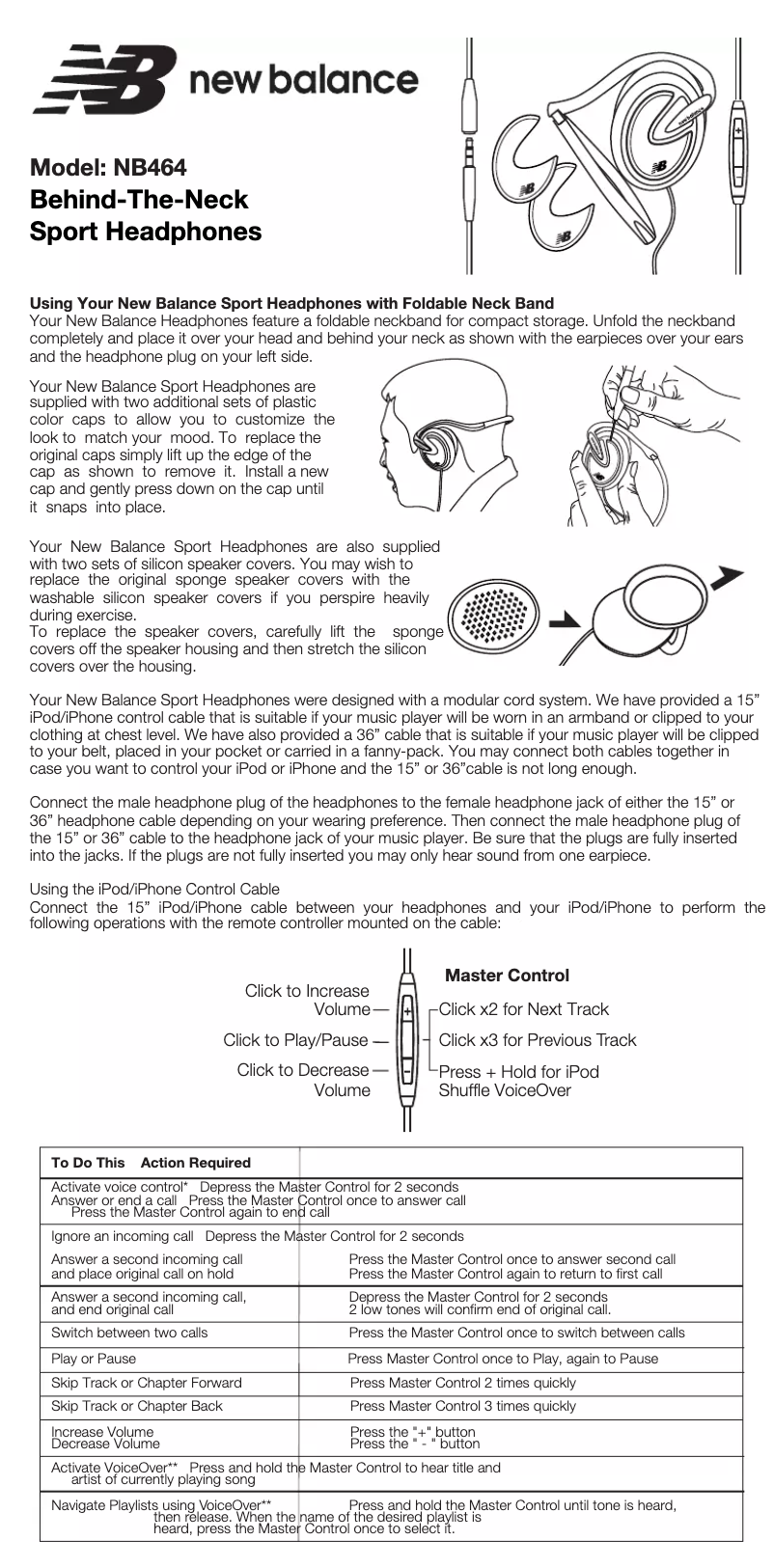 Imagen de la primera página del manual del dispositivo NB464