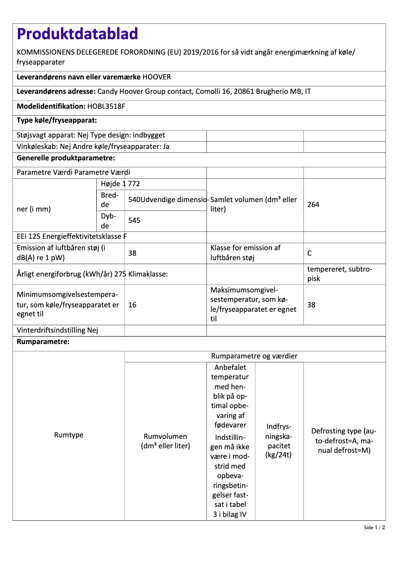 Image de la première page du manuel de l'appareil HOBL3518F