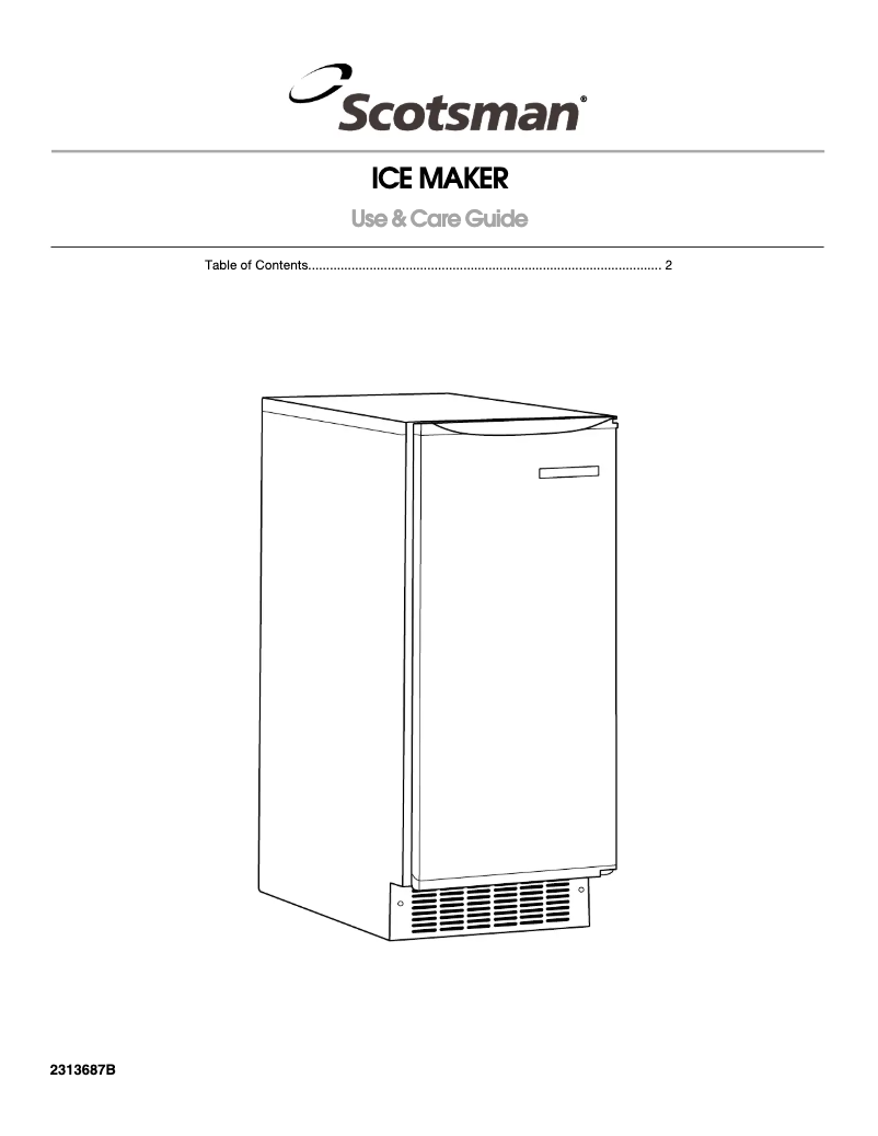 Page n°1 - Manuel utilisateur Scotsman CS0415