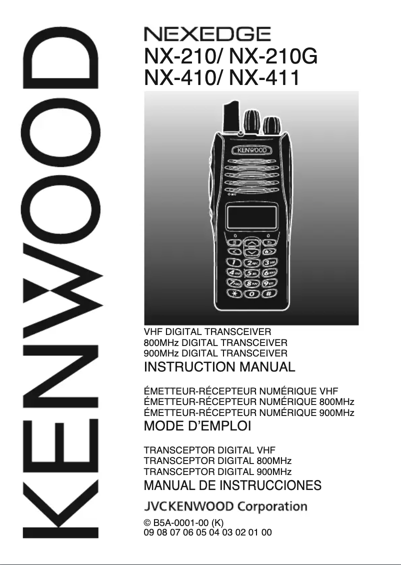 Page 1 de la notice Manuel utilisateur Kenwood NX-210G