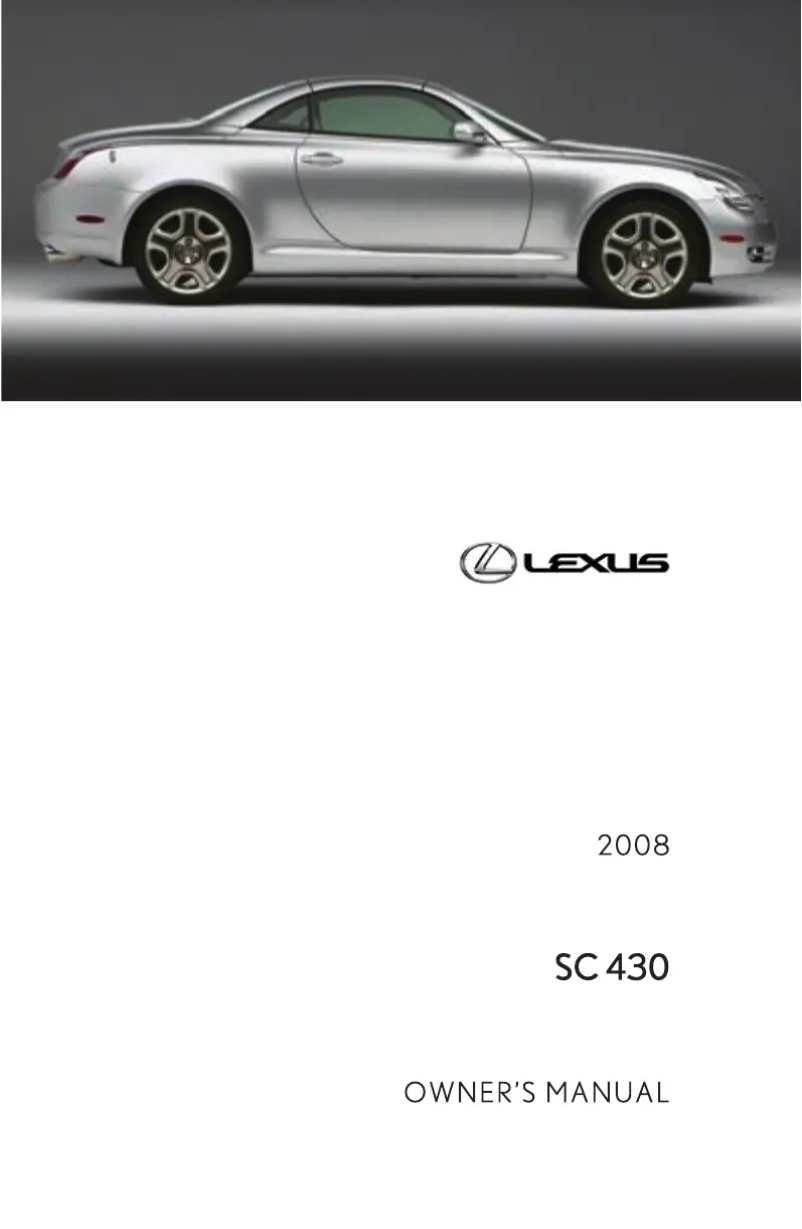 Page 1 de la notice Manuel utilisateur Lexus SC 430 (2008)
