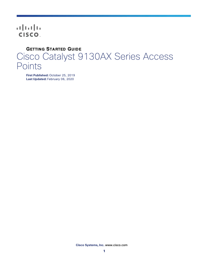 Page 1 de la notice Manuel utilisateur Cisco Catalyst 9130AX