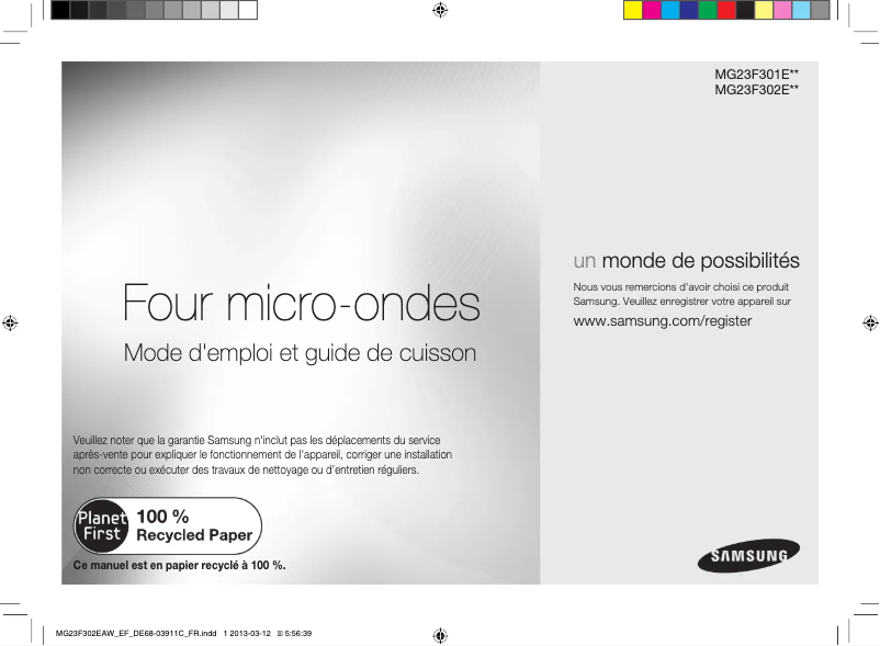 Page n°1 - Manuel utilisateur Samsung MG23F301EFS
