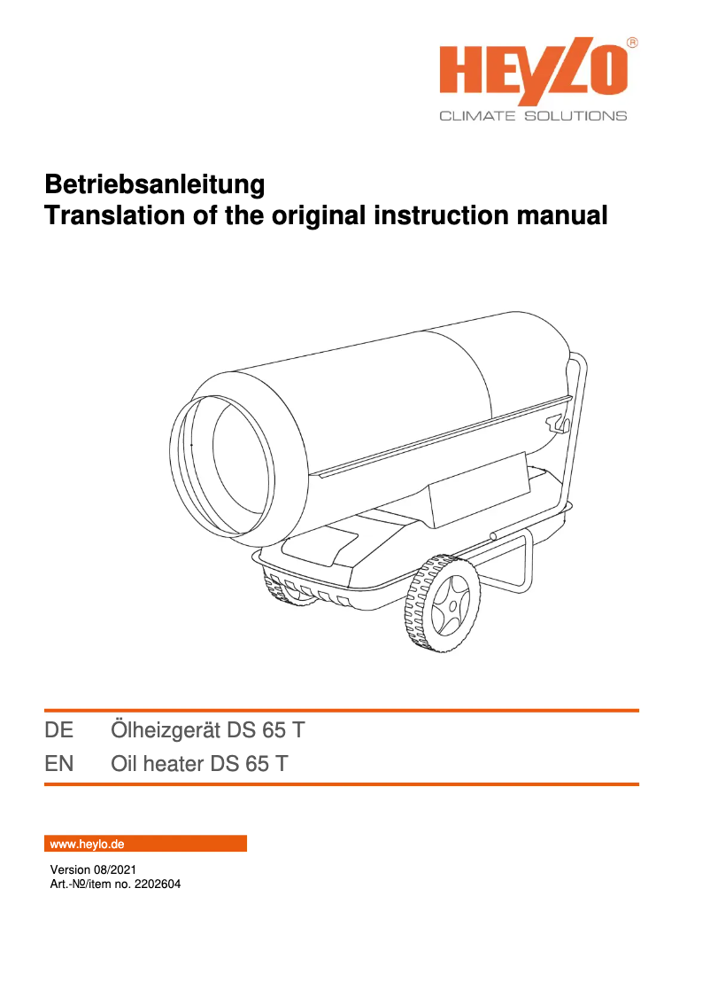 Page n°1 - Manuel utilisateur Heylo DS 65 T