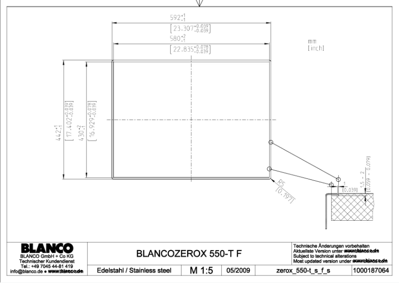 Page 1 de la notice Manuel utilisateur BLANCO ZEROX 550-T-IF/N