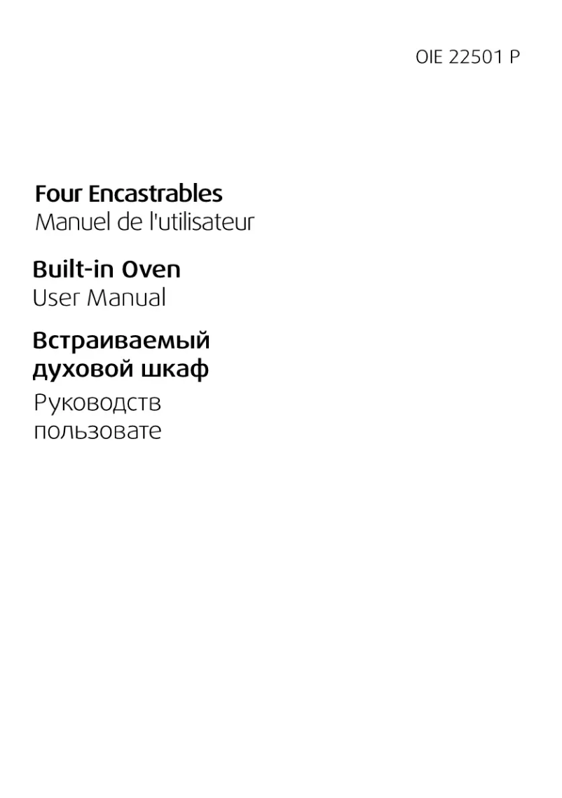 Page n°1 - Manuel utilisateur Beko OIE 22501 XP