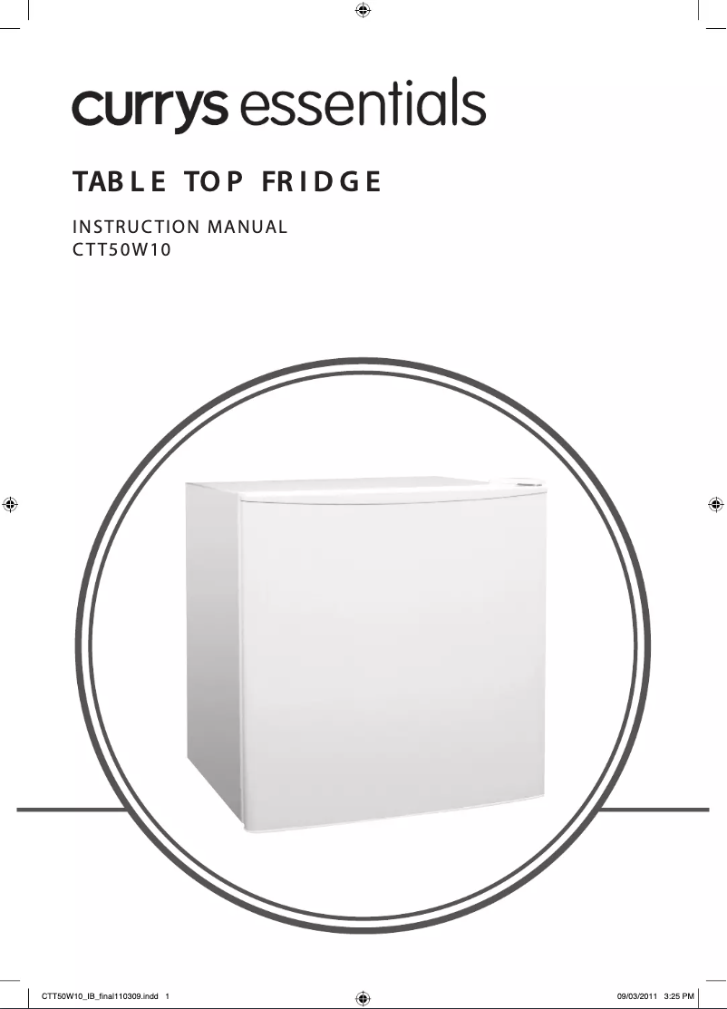 Page 1 de la notice Manuel utilisateur Currys Essentials CTT50W10