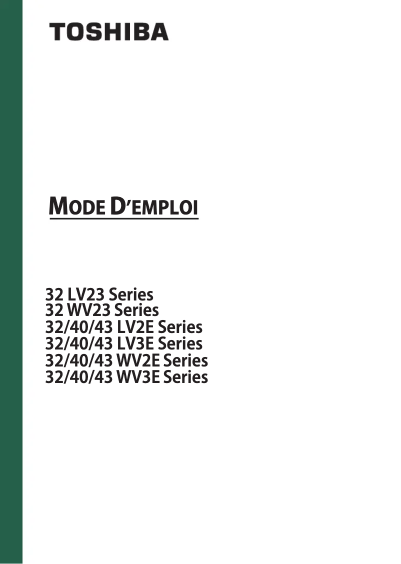 Page 1 de la notice Manuel utilisateur Toshiba 55UV2363DG