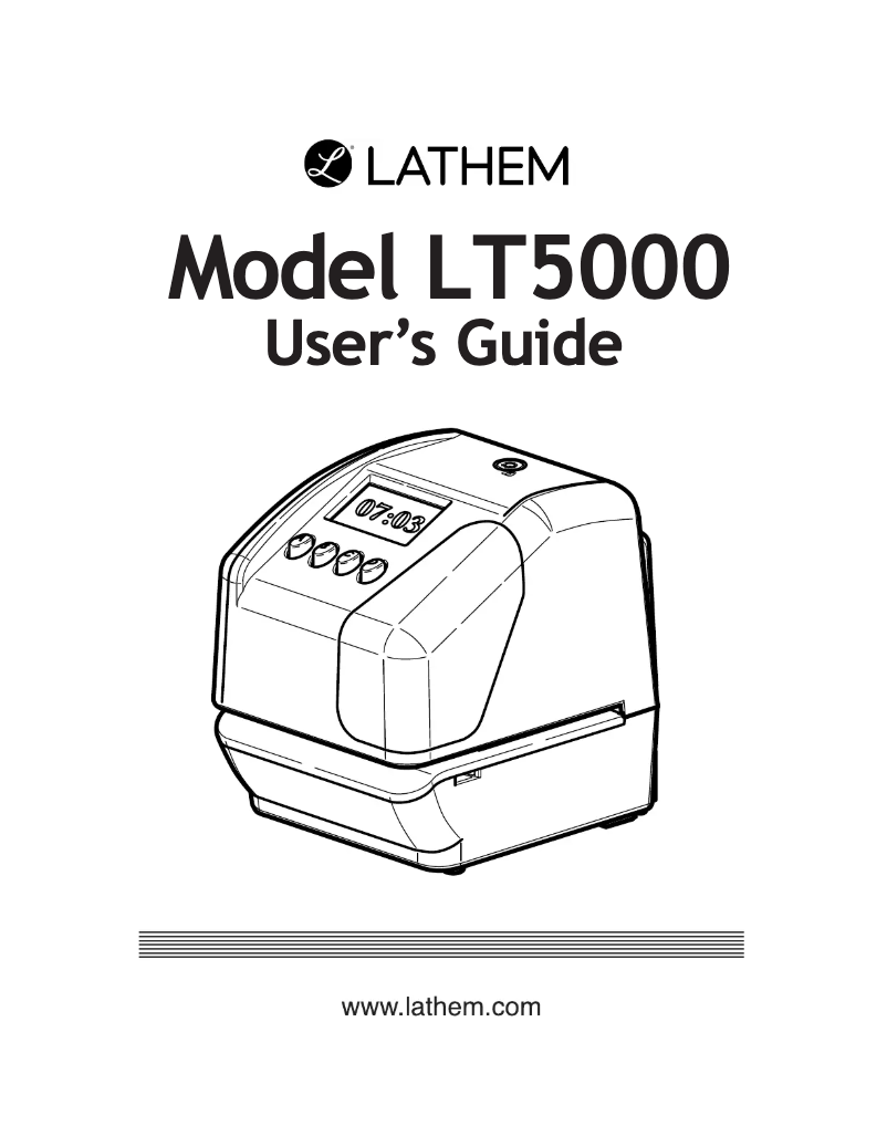 Page n°1 - Manuel utilisateur Lathem LT5000