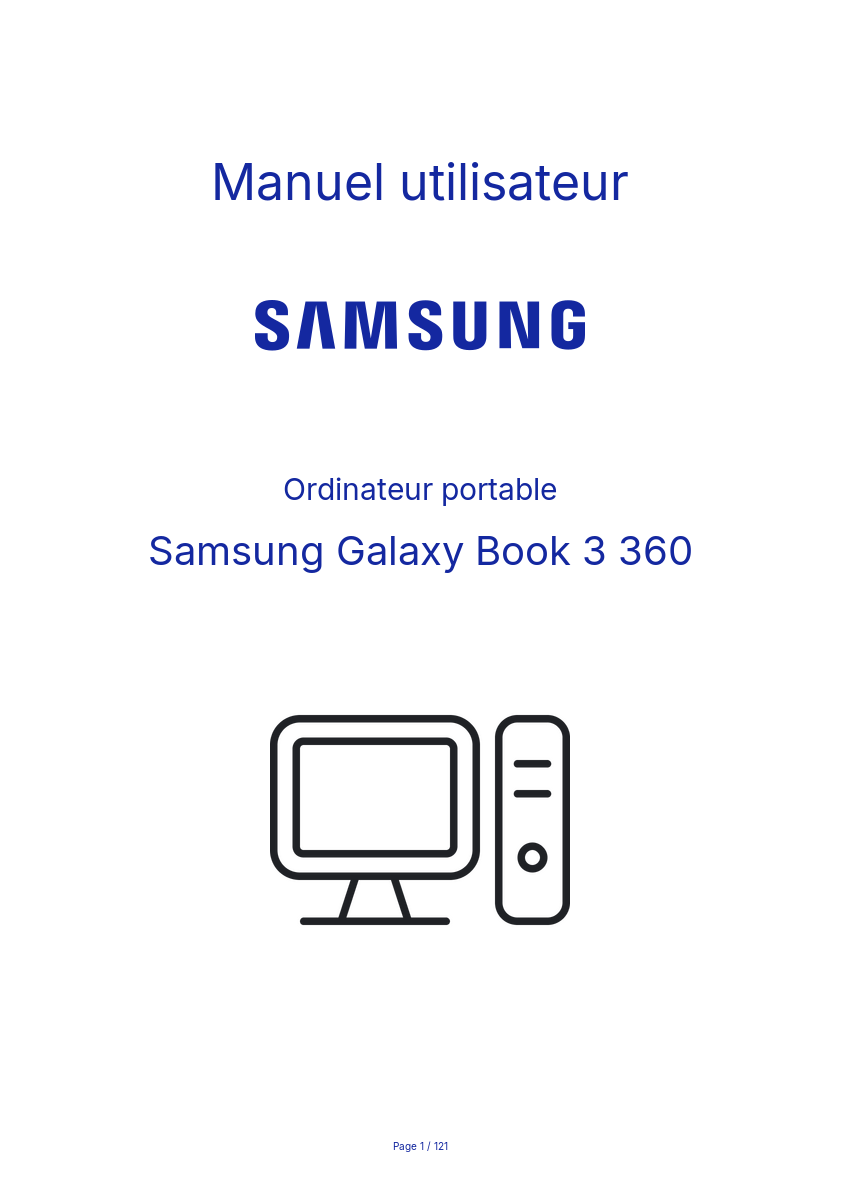 Image de la première page du manuel de l'appareil Galaxy Book 3 360