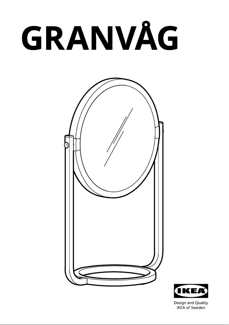 Page 1 de la notice Manuel utilisateur Ikea GRANVÅG 205.109.96