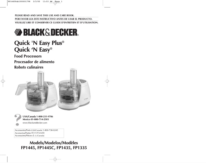 Image de la première page du manuel de l'appareil FP1335