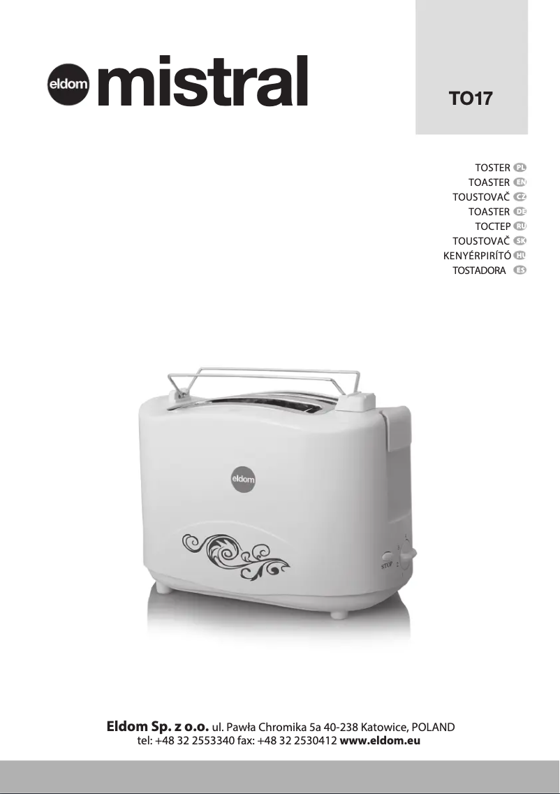 Page 1 de la notice Manuel utilisateur Eldom Mistral TO17