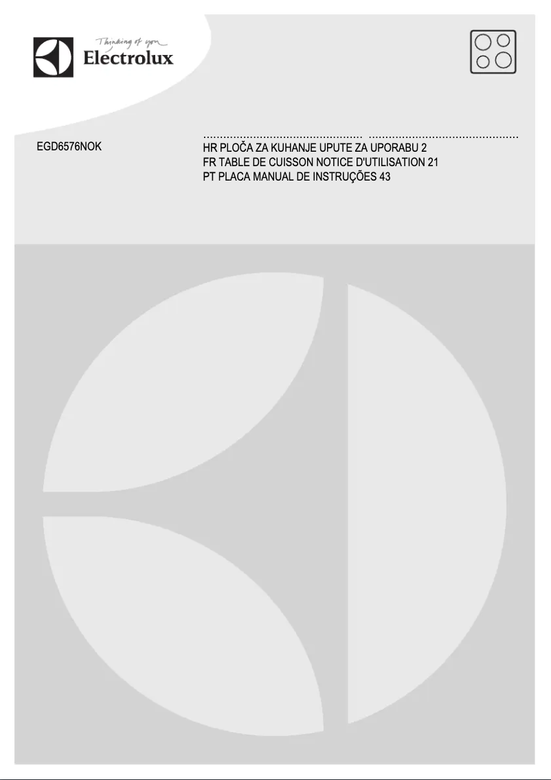 Page 1 de la notice Manuel utilisateur Electrolux EGD6576NOK