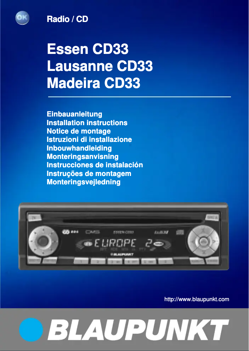 Image de la première page du manuel de l'appareil Lausanne CD33