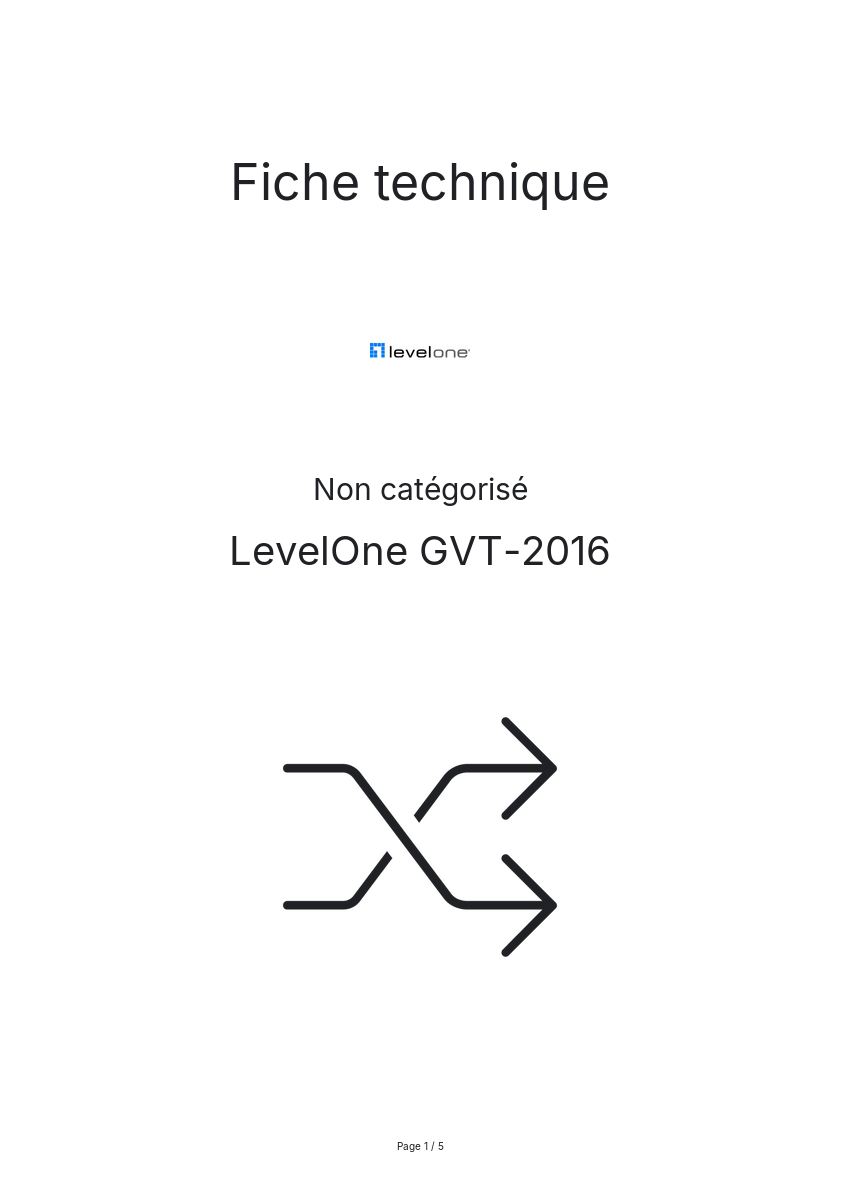 Image de la première page du manuel de l'appareil GVT-2016