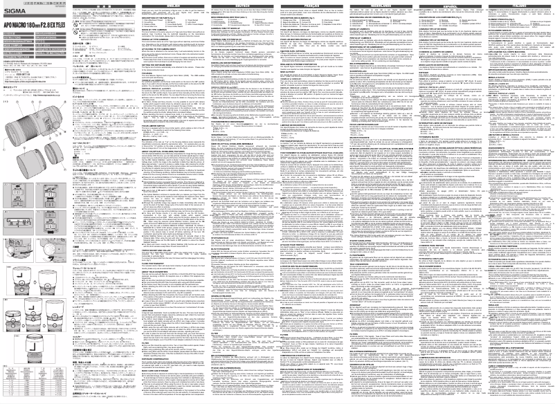 Página 1 del manual Manual de usuario Sigma 180mm f2.8 APO DG OS HSM Macro