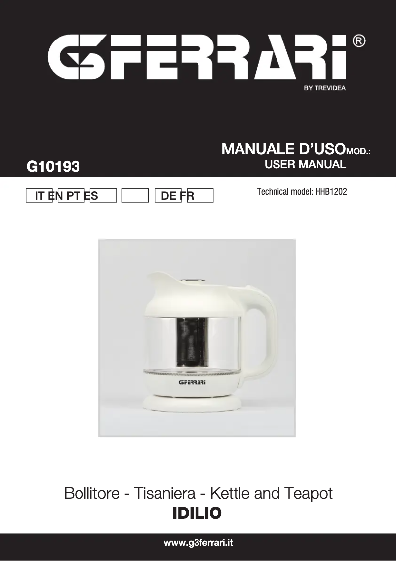 Page n°1 - Manuel utilisateur G3 Ferrari Idilio G10187